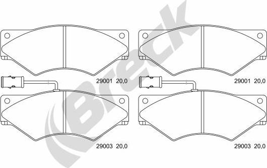 Breck 29001 00 902 10 - Тормозные колодки, дисковые, комплект avtokuzovplus.com.ua