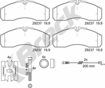 Breck 29237 00 703 10 - Гальмівні колодки, дискові гальма autocars.com.ua