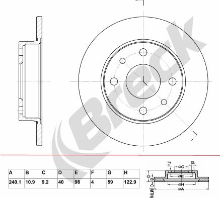 Breck BR 002 SA100 - Гальмівний диск autocars.com.ua