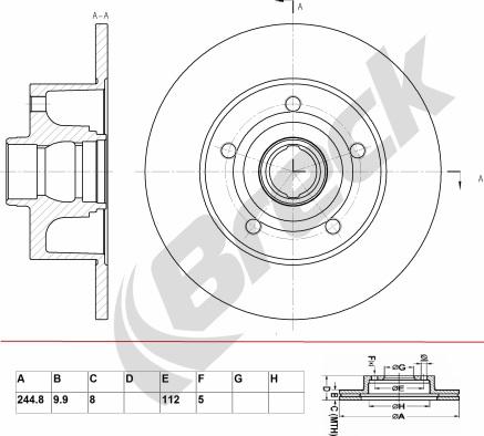 Breck BR 009 SA100 - Гальмівний диск autocars.com.ua