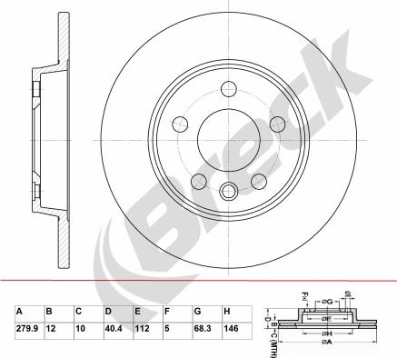 Breck BR 016 SA100 - Тормозной диск avtokuzovplus.com.ua