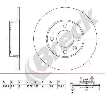 Breck BR 018 SA100 - Тормозной диск avtokuzovplus.com.ua