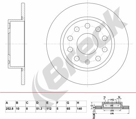 Breck BR 029 SA100 - Тормозной диск avtokuzovplus.com.ua