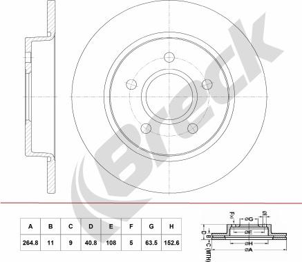 Breck BR 058 SA100 - Гальмівний диск autocars.com.ua