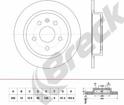 Breck BR 063 SA100 - Гальмівний диск autocars.com.ua