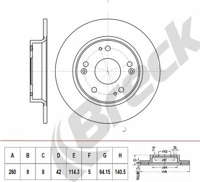 Breck BR 067 SA100 - Тормозной диск autodnr.net