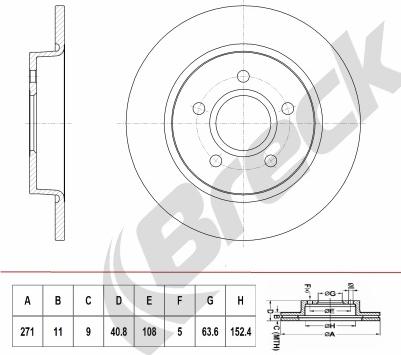 Breck BR 068 SA100 - Гальмівний диск autocars.com.ua