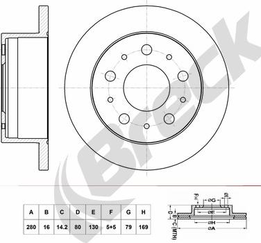 Breck BR 070 SA100 - Тормозной диск autodnr.net