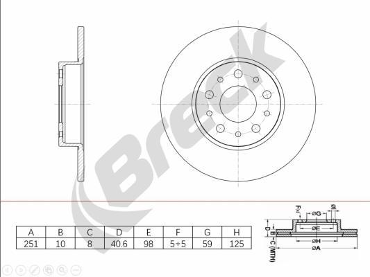 Breck BR 082 SA100 - Тормозной диск avtokuzovplus.com.ua