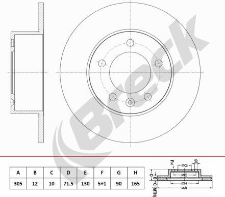 Breck BR 083 SA100 - Тормозной диск avtokuzovplus.com.ua