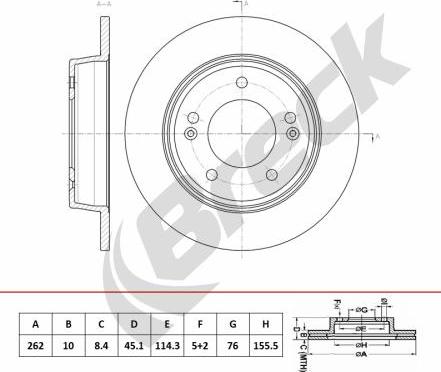 Breck BR 084 SA100 - Гальмівний диск autocars.com.ua