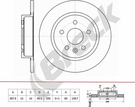 Breck BR 087 SA100 - Тормозной диск avtokuzovplus.com.ua