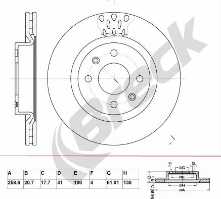 Breck BR 304 VA100 - Гальмівний диск autocars.com.ua