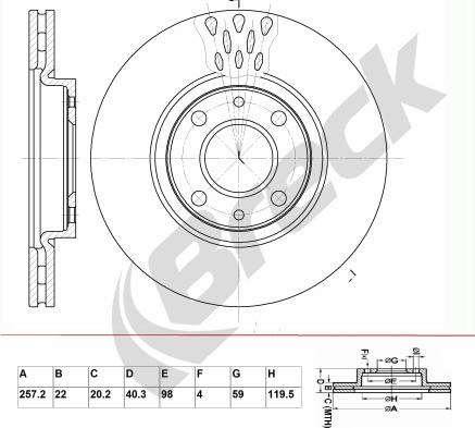 Breck BR 326 VA100 - Гальмівний диск autocars.com.ua