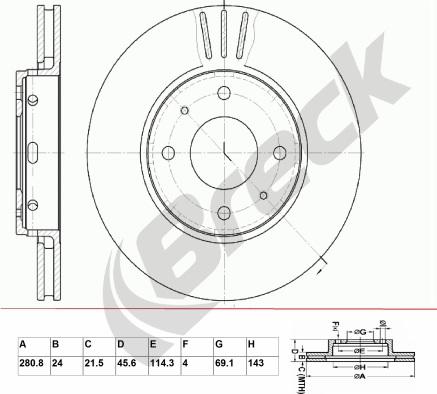 Breck BR 331 VA100 - Тормозной диск avtokuzovplus.com.ua