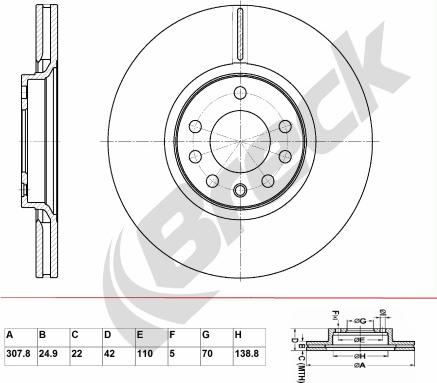 Breck BR 339 VA100 - Тормозной диск avtokuzovplus.com.ua