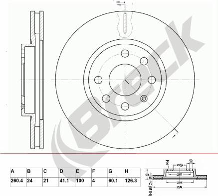 Breck BR 341 VA100 - Гальмівний диск autocars.com.ua