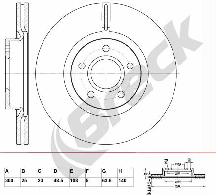 Breck BR 355 VA100 - Гальмівний диск autocars.com.ua