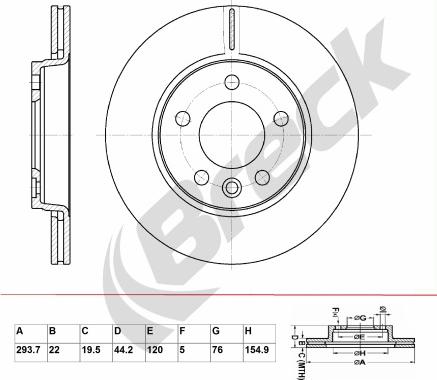 Breck BR 361 VA100 - Тормозной диск avtokuzovplus.com.ua