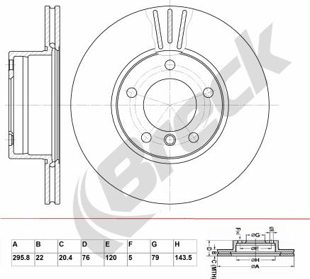 Breck BR 375 VA100 - Тормозной диск avtokuzovplus.com.ua