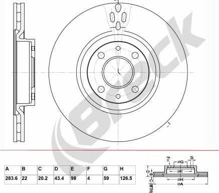 Breck BR 376 VA100 - Тормозной диск avtokuzovplus.com.ua