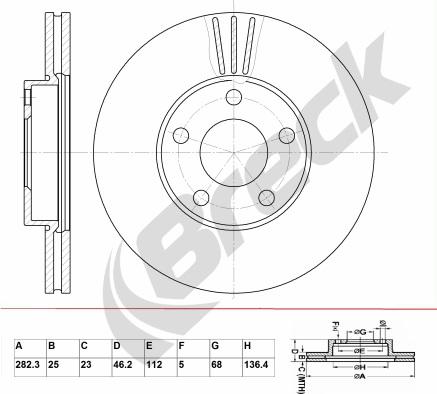 Breck BR 383 VA100 - Тормозной диск avtokuzovplus.com.ua