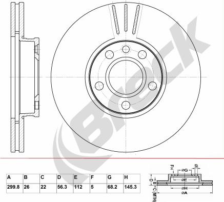 Breck BR 386 VA100 - Тормозной диск avtokuzovplus.com.ua