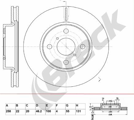 Breck BR 387 VA100 - Тормозной диск avtokuzovplus.com.ua