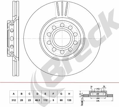 Breck BR 404 VA100 - Гальмівний диск autocars.com.ua