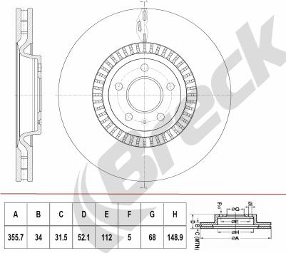 Breck BR 415 VH100 - Гальмівний диск autocars.com.ua