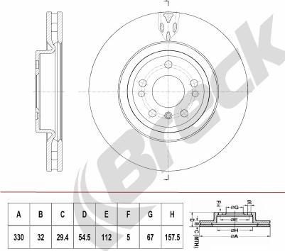 Breck BR 416 VH100 - Тормозной диск avtokuzovplus.com.ua