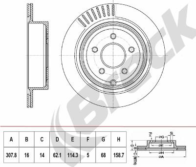 Breck BR 421 VH100 - Тормозной диск avtokuzovplus.com.ua