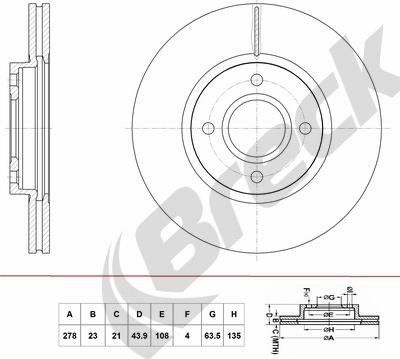 Breck BR 430 VA100 - Гальмівний диск autocars.com.ua