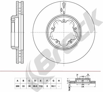 Breck BR 432 VA100 - Тормозной диск avtokuzovplus.com.ua