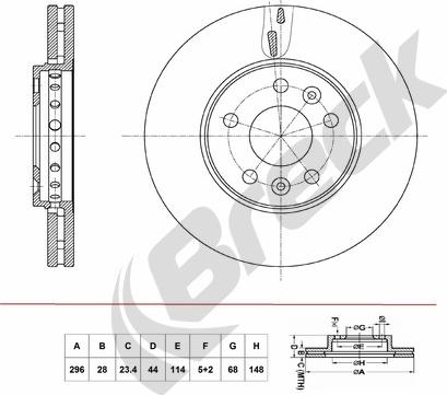 Breck BR 433 VA100 - Гальмівний диск autocars.com.ua