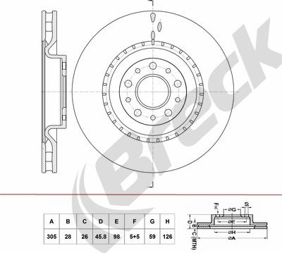 Breck BR 435 VA100 - Гальмівний диск autocars.com.ua