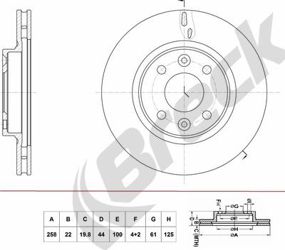 Breck BR 436 VA100 - Тормозной диск avtokuzovplus.com.ua