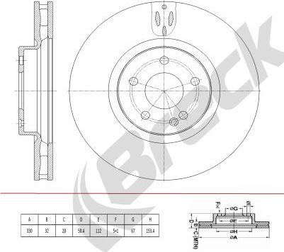 Breck BR 437 VA100 - Тормозной диск avtokuzovplus.com.ua