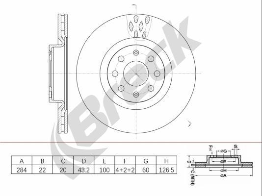 Breck BR 448 VA100 - Тормозной диск avtokuzovplus.com.ua