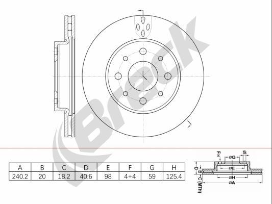 Breck BR 449 VA100 - Тормозной диск avtokuzovplus.com.ua