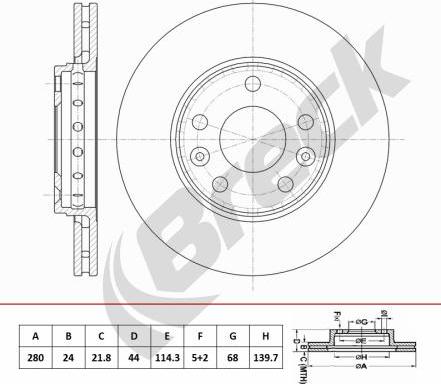 Breck BR 453 VA100 - Гальмівний диск autocars.com.ua