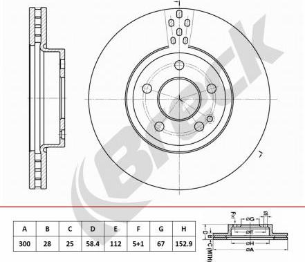 Breck BR 456 VA100 - Тормозной диск avtokuzovplus.com.ua