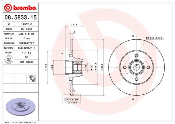 Breco BC 7483 - Тормозной диск avtokuzovplus.com.ua