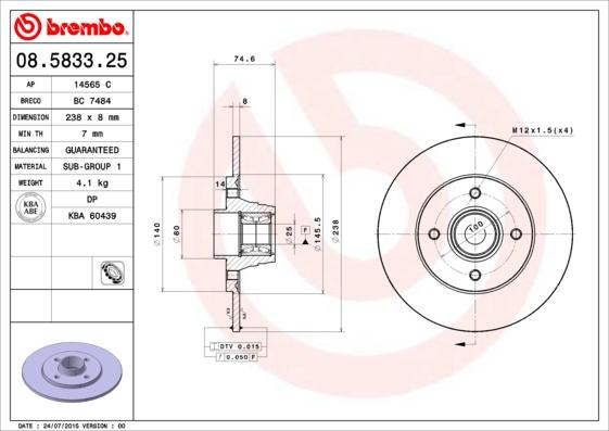 Breco BC 7484 - Тормозной диск avtokuzovplus.com.ua