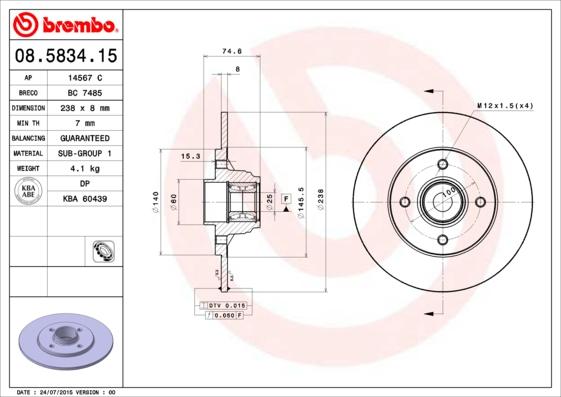 Breco BC 7485 - Тормозной диск avtokuzovplus.com.ua