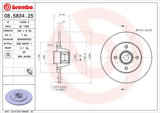 Breco BC 7486 - Тормозной диск avtokuzovplus.com.ua