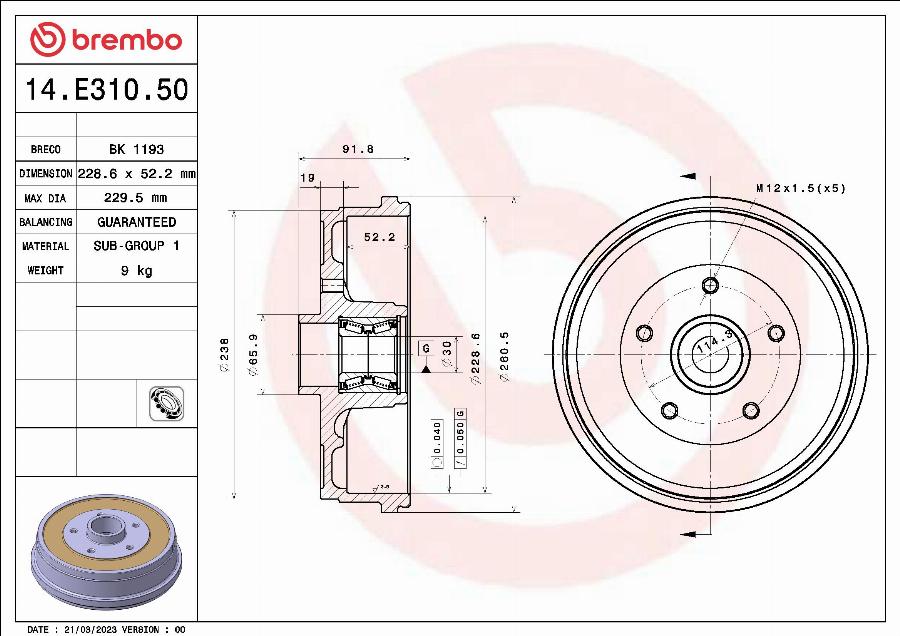 Breco BK 1193 - Тормозной барабан autodnr.net