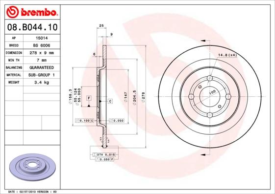 Breco BS 6006 - Гальмівний диск autocars.com.ua