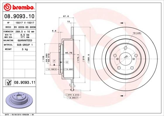 Breco BS 6009 - Гальмівний диск autocars.com.ua