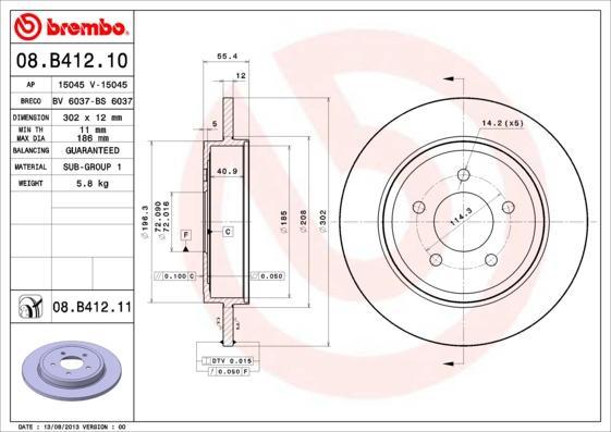 Breco BS 6037 - Гальмівний диск autocars.com.ua